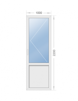 Дверь алюминиевая одностворчатая со стеклом 1000x2200 - фото - 1