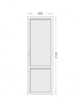 Дверь алюминиевая одностворчатая глухая 800x2100 - фото - 1