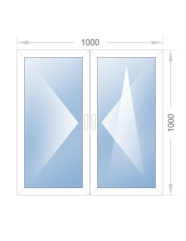 Двустворчатое окно 1000x1000 - фото - 4