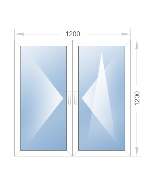 Двустворчатое окно 1200x1200 - фото - 4