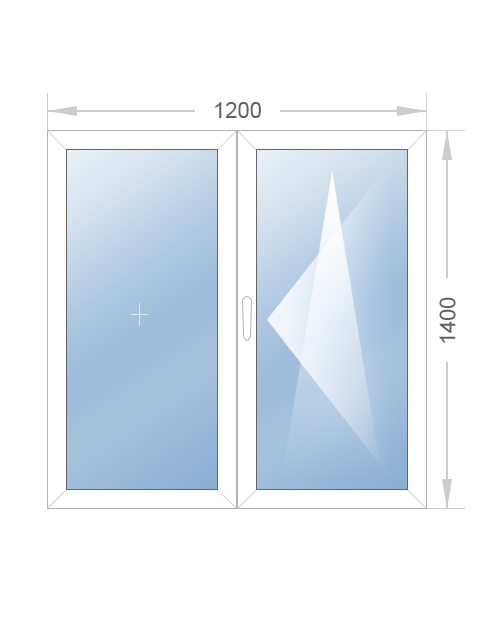 Двустворчатое окно 1200x1400 - фото - 1